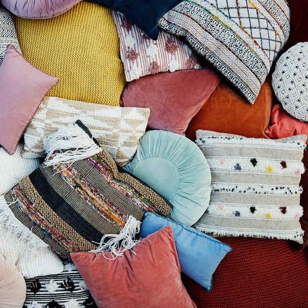 Housse de coussin ethnique frange-product