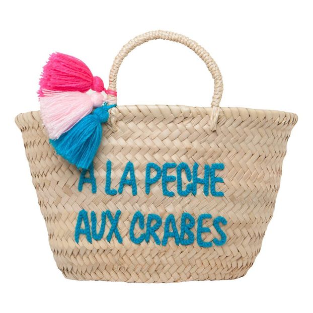 A La Pêche aux Crabes Embroidered Pompom Basket-product