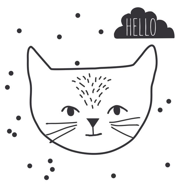 Sticker Just a touch hello cat-product