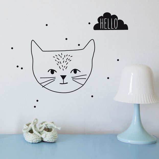 Sticker Just a touch hello cat-product