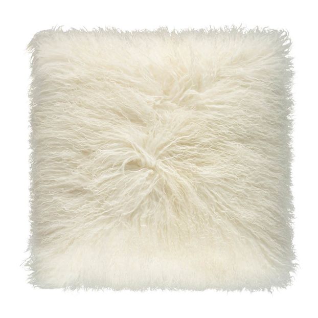 Coussin basic en peau de chèvre du Tibet Blanc-product