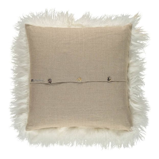 Coussin basic en peau de chèvre du Tibet Blanc-product