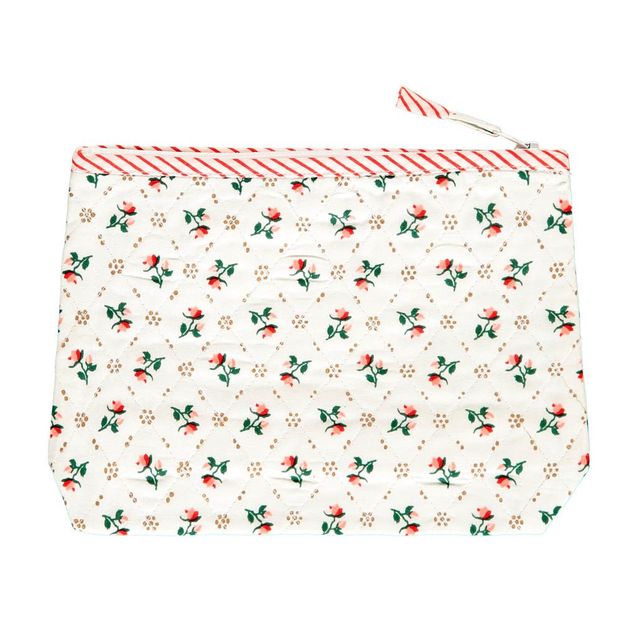 Trousse de toilette en coton imprimé Fleurs dorées-product