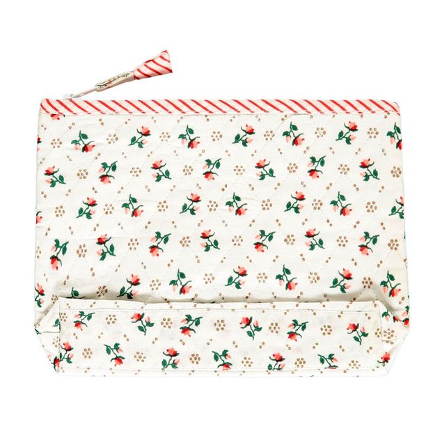 Trousse de toilette en coton imprimé Fleurs dorées-product
