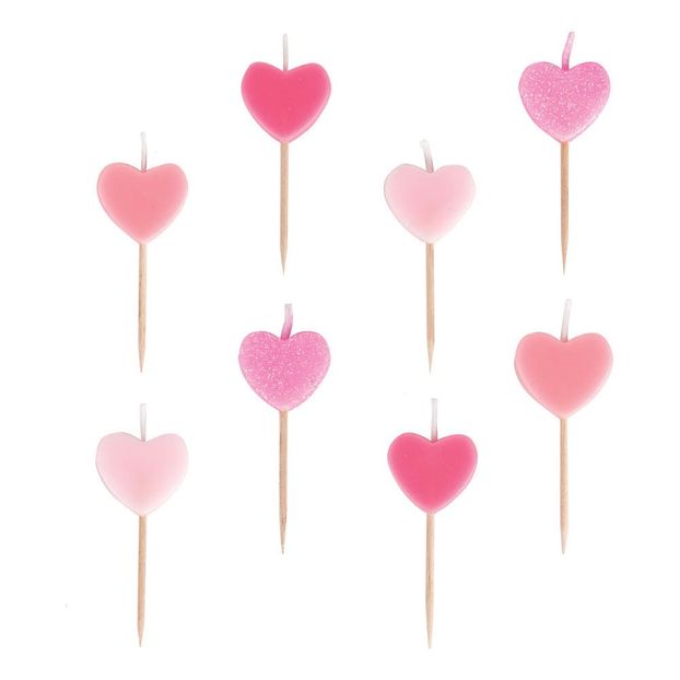 Bougies d'anniversaire Cœurs - Lot de 8-product