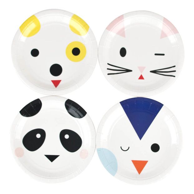 Assiettes en carton Animaux - Lot de 8-product