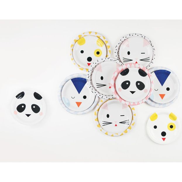 Assiettes en carton Animaux - Lot de 8-product