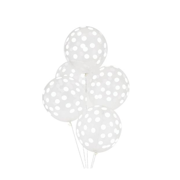 Confetti Printed Balloons, White - Set of 5-product