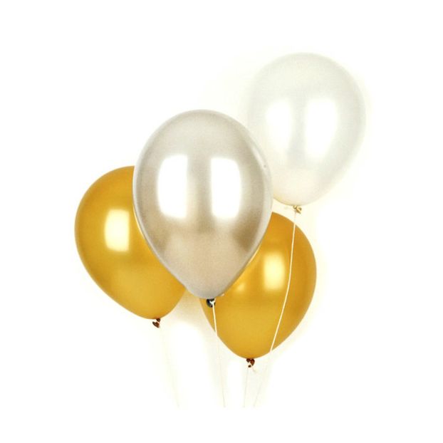 Set of 10 latex balloons - metallic-product