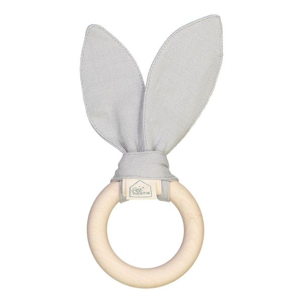 Washed Linen Teething Ring Rattle-product