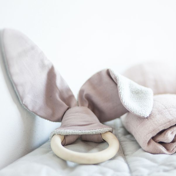 Organic Cotton Bunny Teething Ring - 7x15cm-product