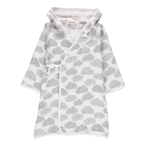 Peignoir enfant en gaze de coton avec capuche Nuages-product