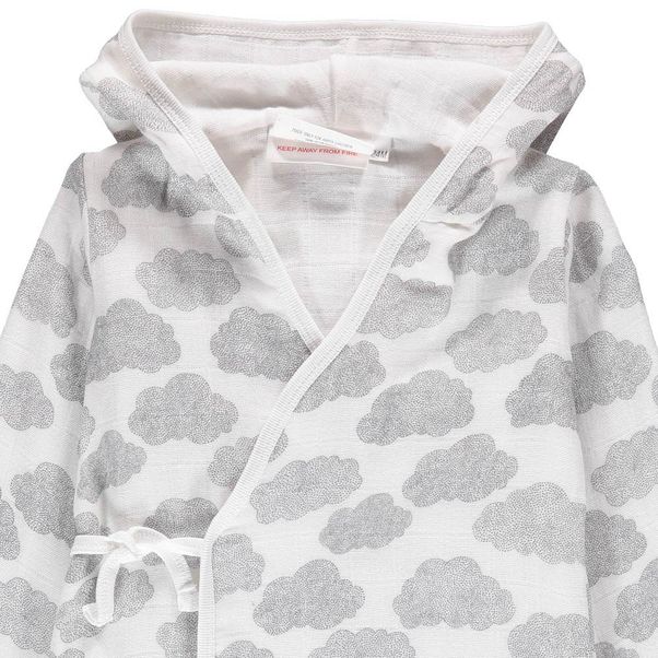 Peignoir enfant en gaze de coton avec capuche Nuages-product