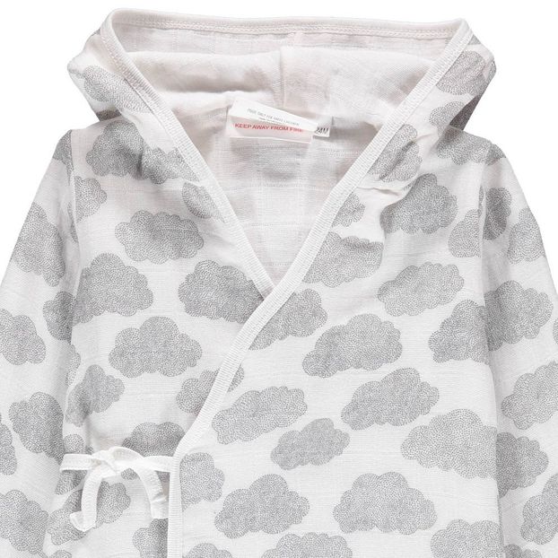 Peignoir enfant en gaze de coton avec capuche Nuages-product