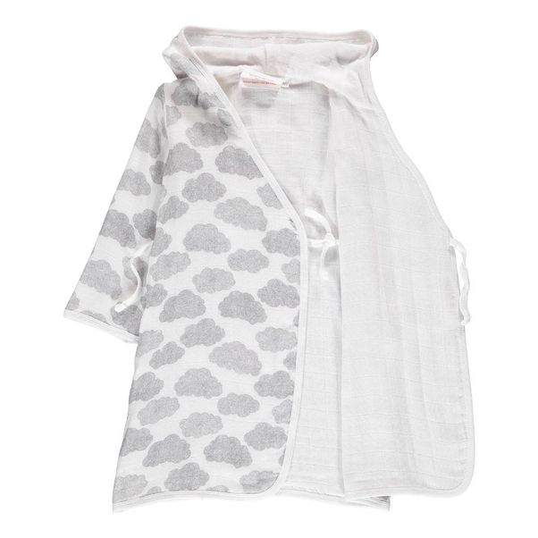 Peignoir enfant en gaze de coton avec capuche Nuages-product