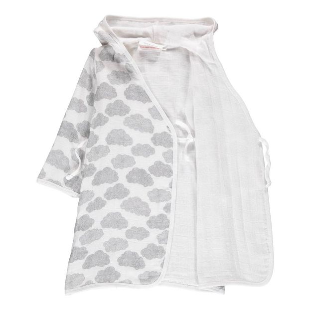 Peignoir enfant en gaze de coton avec capuche Nuages-product