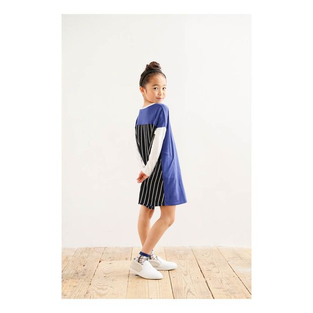 Robe Ample Rayée Bimatière-product