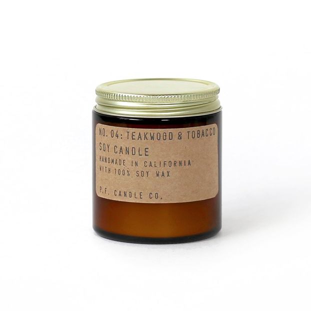 Candela profumata di soja n°4 - Legno di teak & tabacco-product