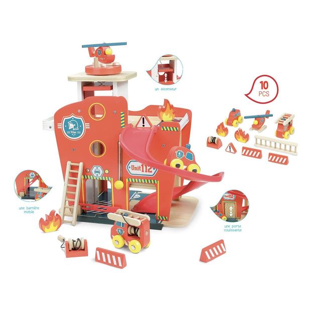 Caserne de pompiers en bois - 10 pièces-product