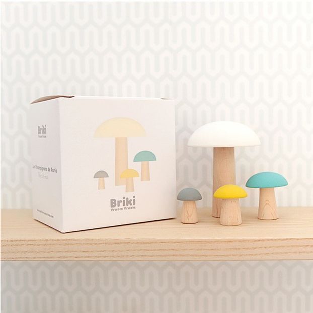 Decorative Wooden Mushrooms - Set of 4-product