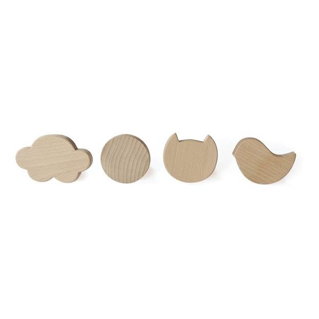 Wooden Bird, Cat, Circle and Cloud Coat-Pegs-product