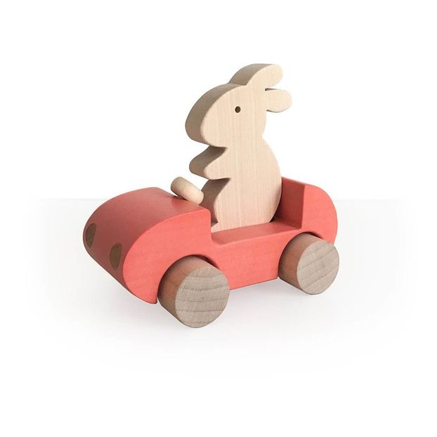 Auto mit Hase aus Holz -product