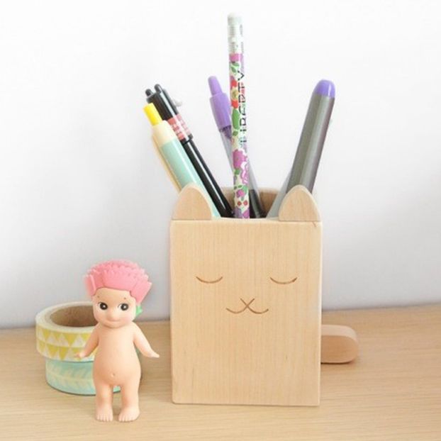 Wooden Cat Pencil Pot-product