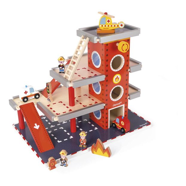 Cuartel de bomberos de madera con sus accesorios-product