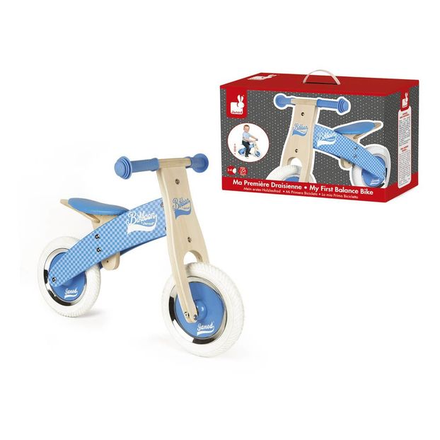 Blue Checkerboard Pushbike With Adjustable Saddle-product