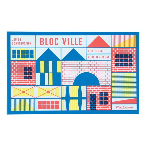 Town Construction Block Game - 40 Pieces & 1 Poster-product