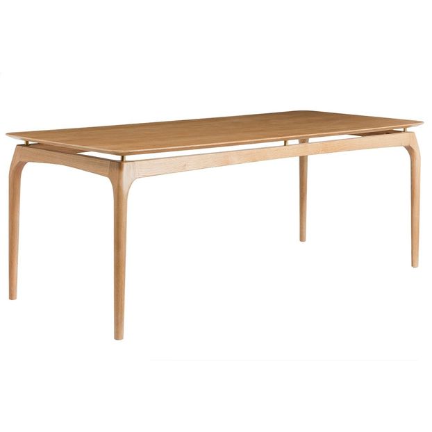 Mesa de roble macizo, detalle de latón-product