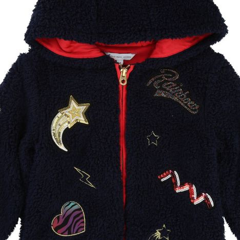 Patch & Embroidered Faux Fur Sweatshirt-product