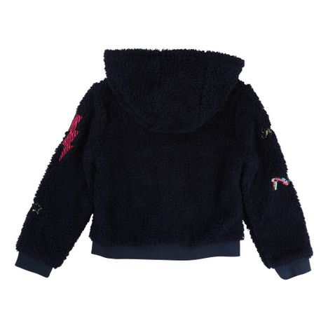 Patch & Embroidered Faux Fur Sweatshirt-product