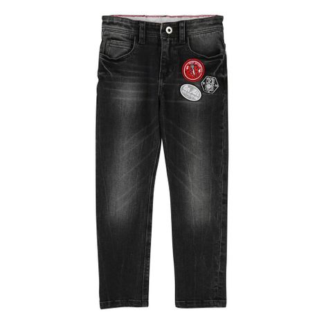 Leather Jacron Adjustable Waist Slim Jeans-product