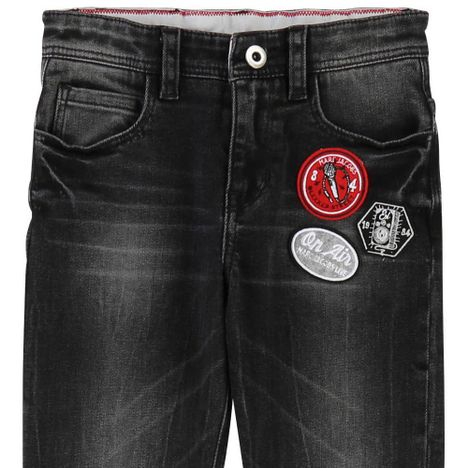 Leather Jacron Adjustable Waist Slim Jeans-product