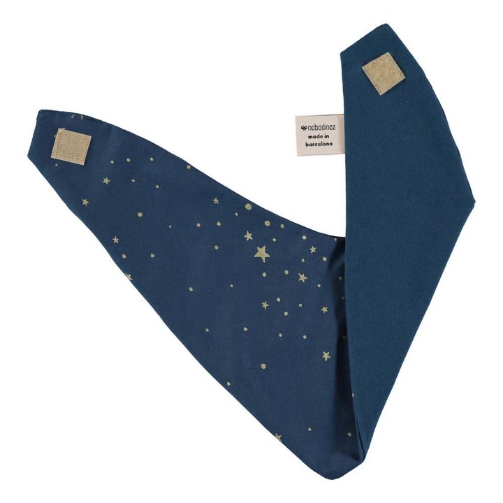 Bavoir bandana Lucky Stella en coton bio Bleu nuit- Image produit n°1
