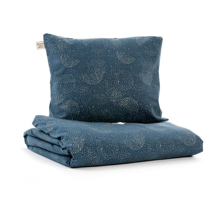Parure de lit Himalaya Bubble en coton bio | Bleu nuit- Image produit n°0