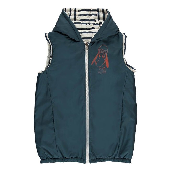 Removable Sleeve Rerversible Quilted Coat White- Product image n°6