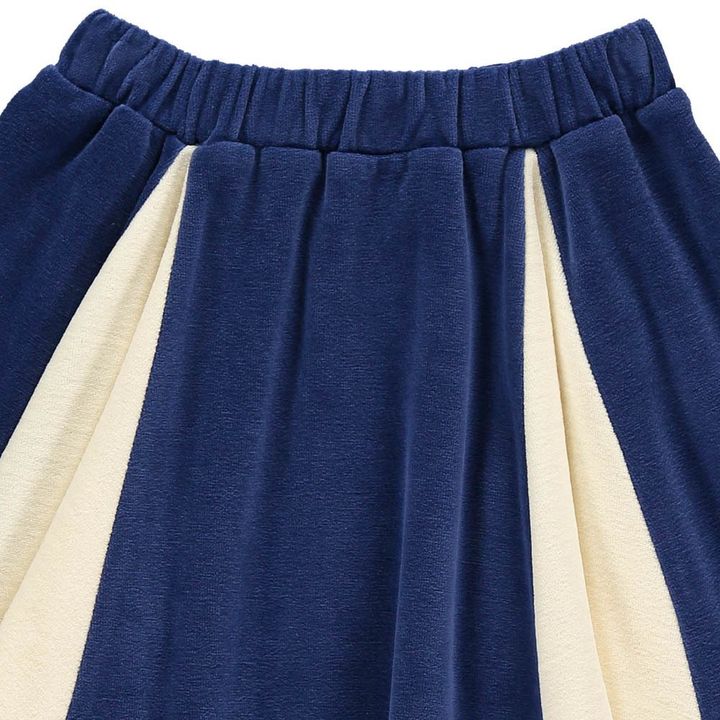 Jupe Velours Bicolore Stockholm | Bleu marine- Image produit n°2
