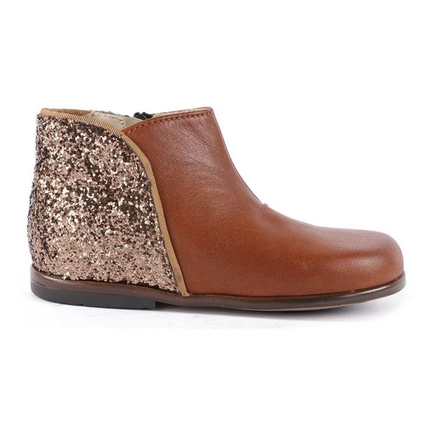 Clotilde Zip-Up Leather + Glitter Boots-product
