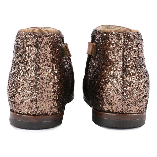 Clotilde Zip-Up Leather + Glitter Boots-product