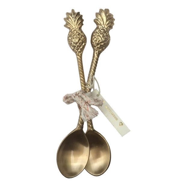 Dessertlöffel Ananas aus Gelbguss - 4-teilig -product