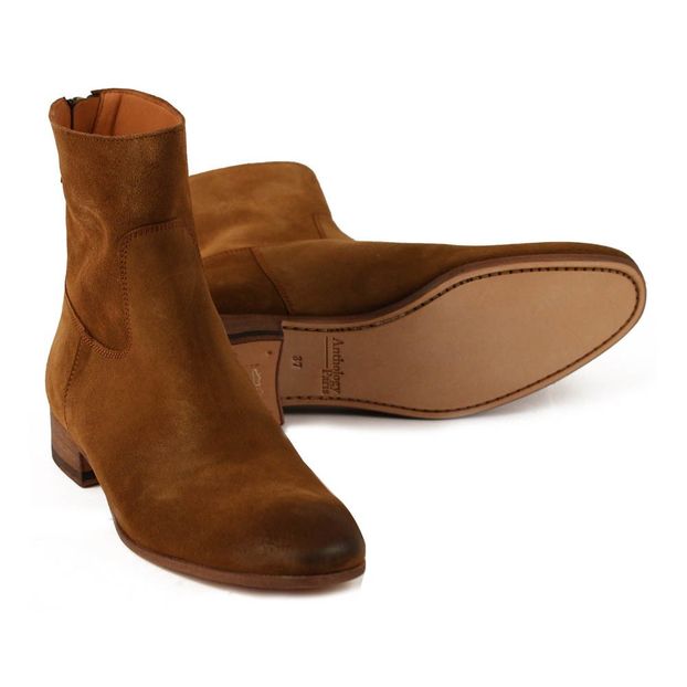 Botas Planas Cremalleras Ante-product