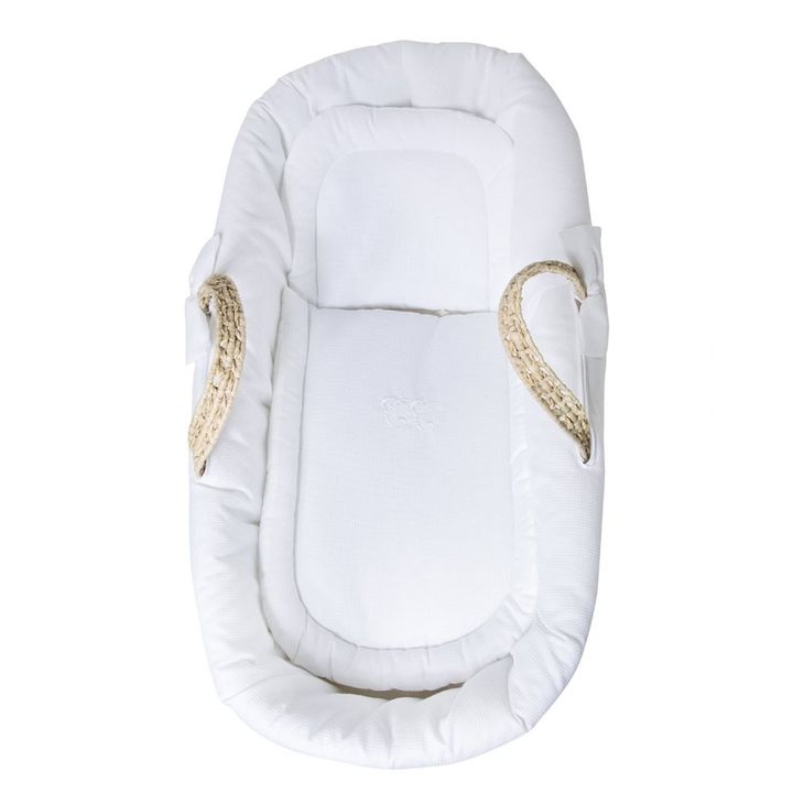 Cesta bebè intrecciata foglie di palma 85x50 cm | Bianco- Immagine del prodotto n°2