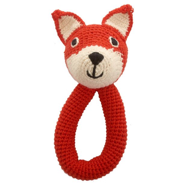Hochet renard avec grelot en crochet fait main-product