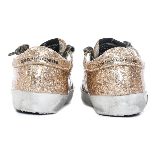 Leopard Lace-Up Glitter Trainers-product