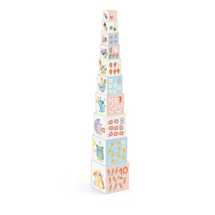 Baby Bloki - Set de 10 cubos para apilar de cartón- Imagen del producto n°1