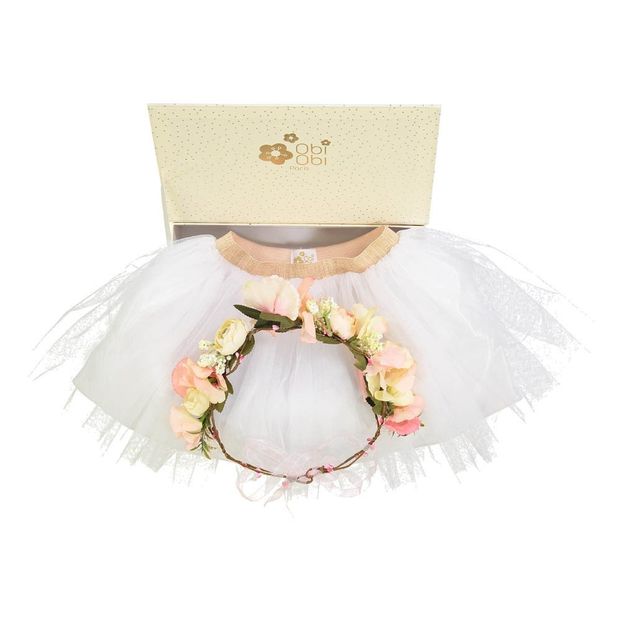 Flower Crown and Mesh Tutu Dressing Up Set-product