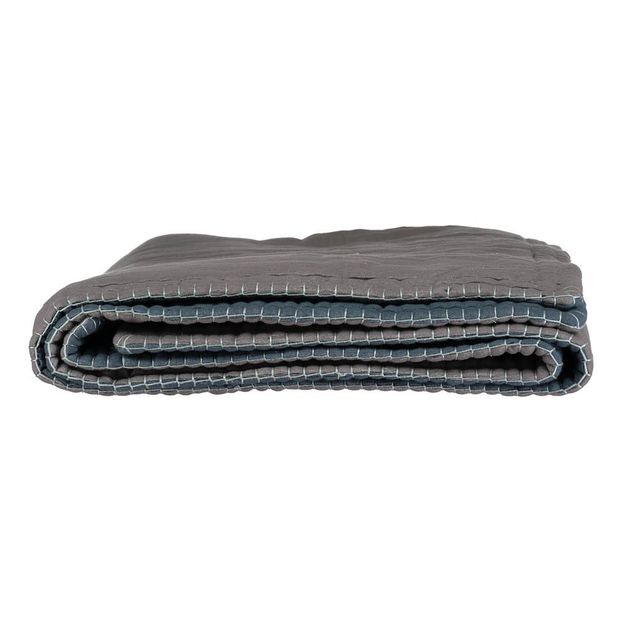 Couverture ouatinée bicolore brodée main-product