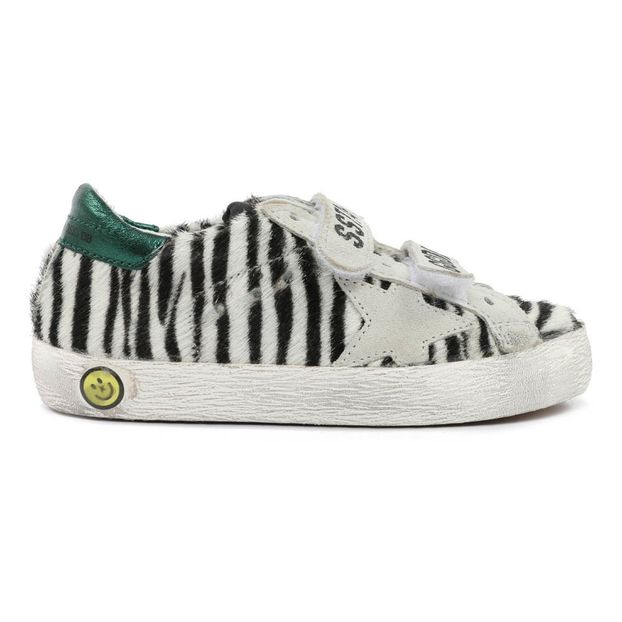 Old School Leather Zebra Trainers-product
